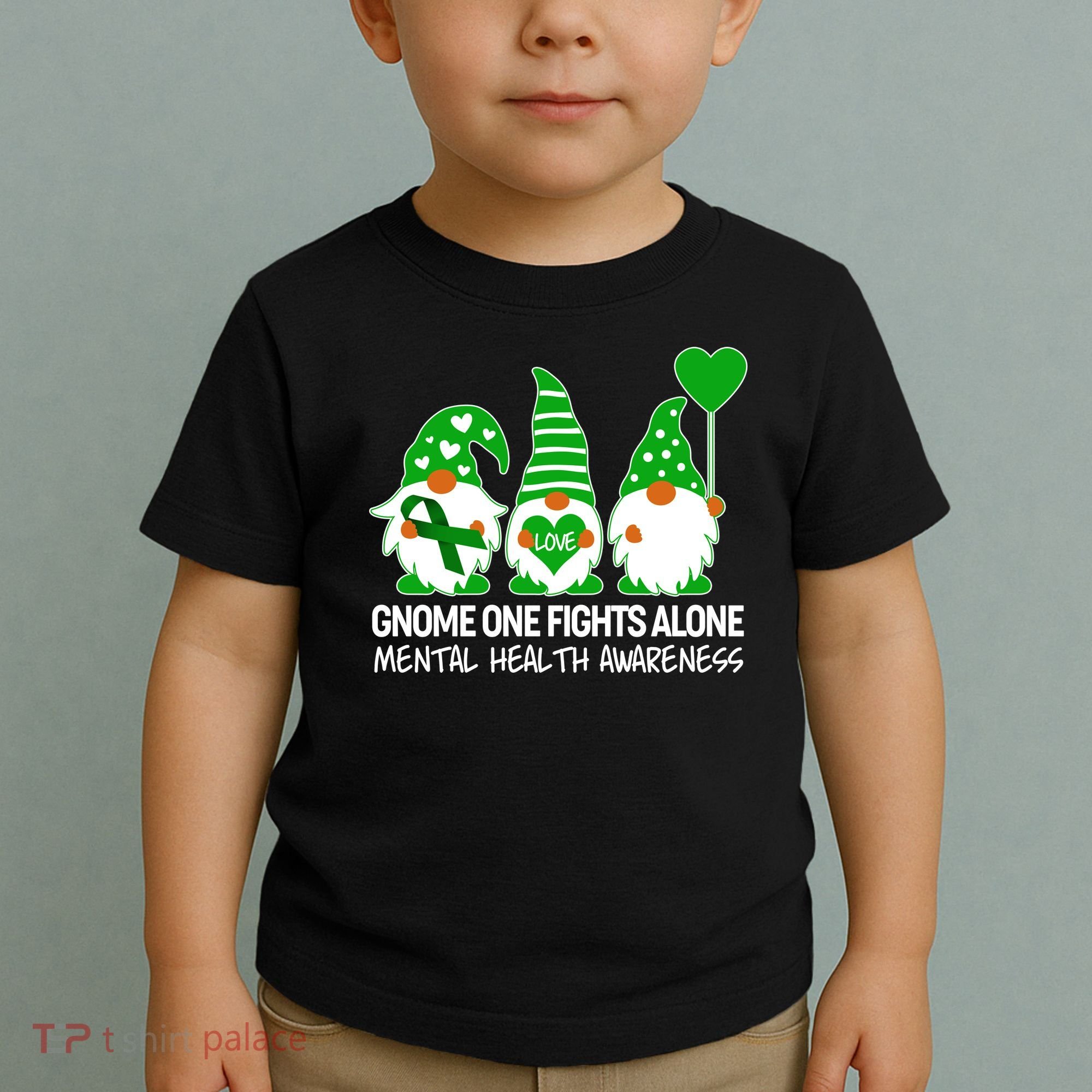 Gnome One Fights Alone Mental Health Awareness Toddler T-Shirt