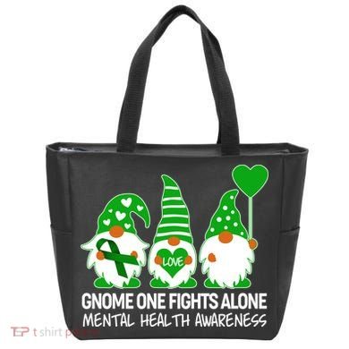 Gnome One Fights Alone Mental Health Awareness Tote Bag