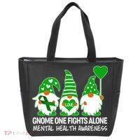 Gnome One Fights Alone Mental Health Awareness Tote Bag thumb 0