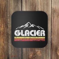 Glacier National Park Retro Mountain Souvenir Coaster thumb 0