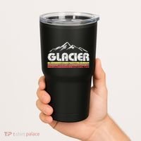 Glacier National Park Retro Mountain Souvenir Tumbler thumb 2