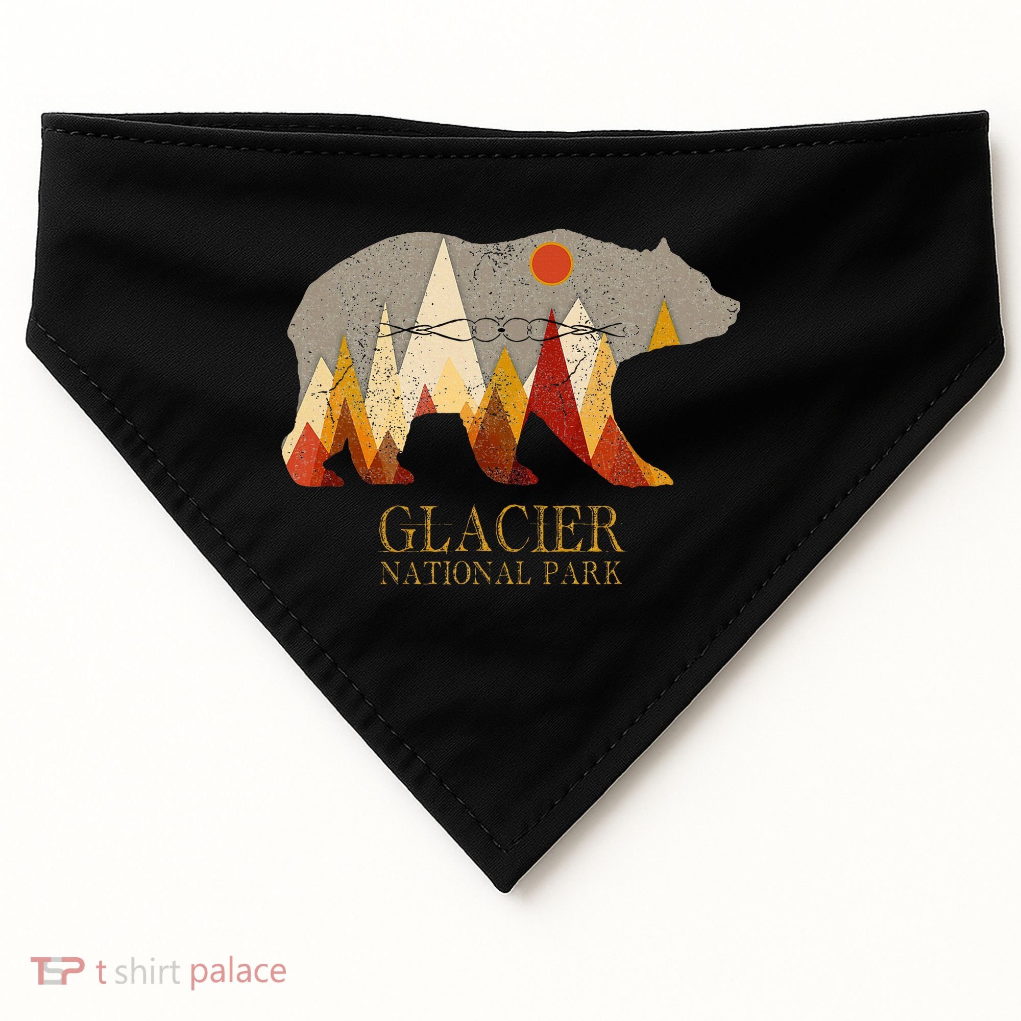 Glacier National Park Grizzly Bear Montana USA-Made Doggie Bandana