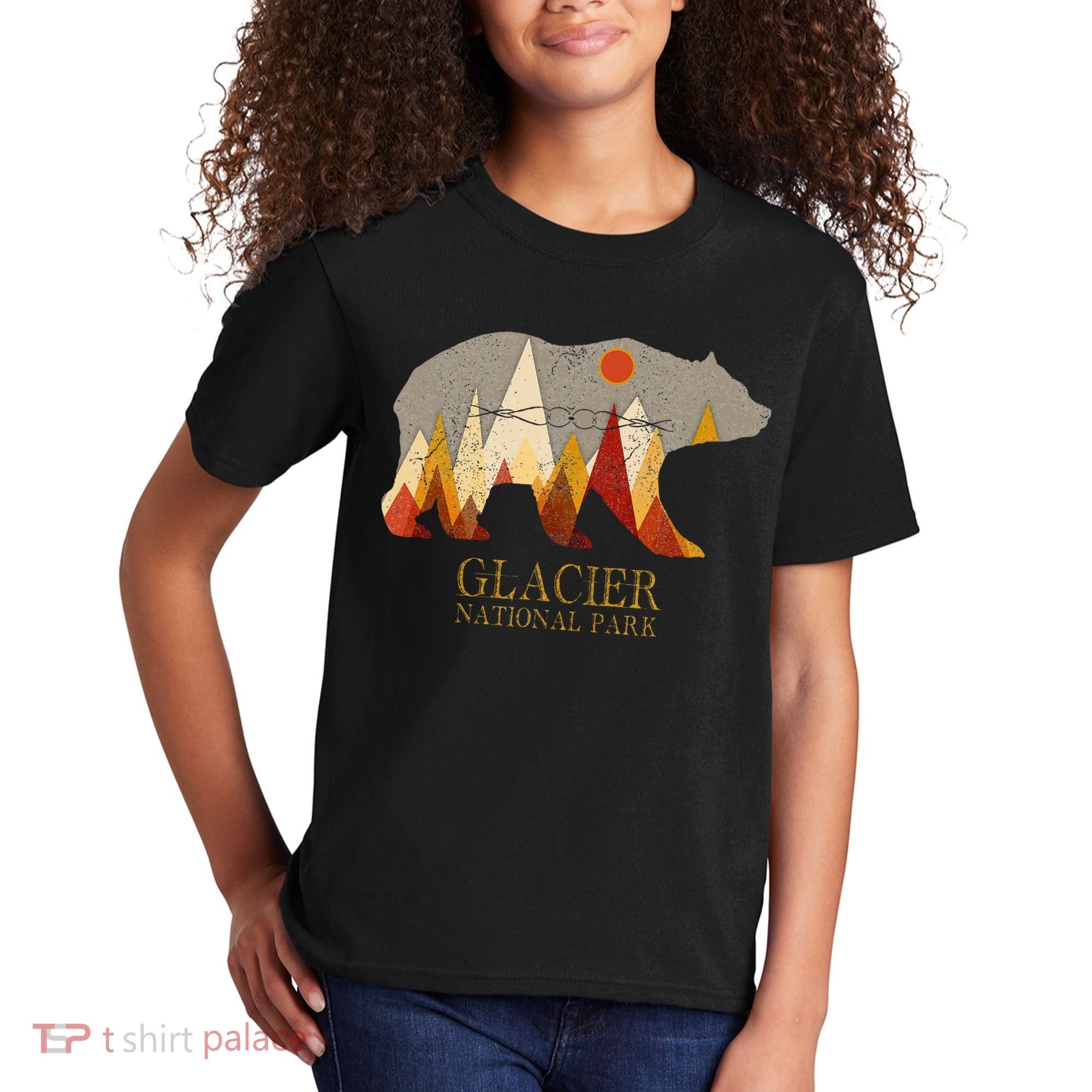 Glacier National Park Grizzly Bear Montana Kids T-Shirt