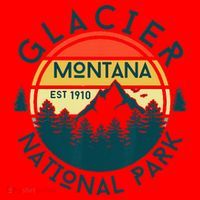 Glacier National Park Montana Hiking Nature Outdoors Santa Hat thumb 1