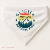 Glacier National Park Montana Hiking Nature Outdoors USA-Made Doggie Bandana thumb 0