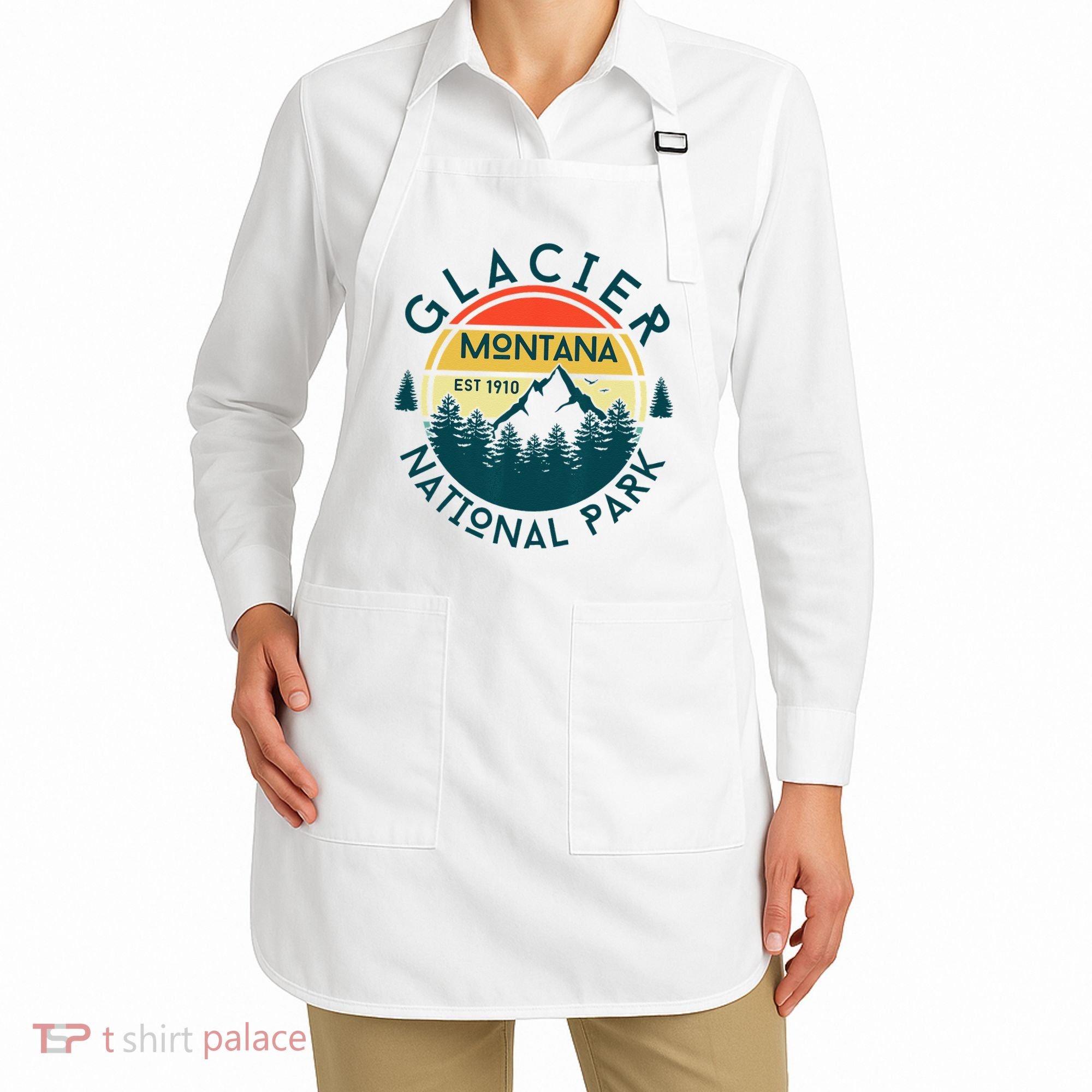 Glacier National Park Montana Hiking Nature Outdoors Apron