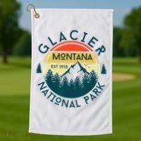 Glacier National Park Montana Hiking Nature Outdoors Golf Towel thumb 1