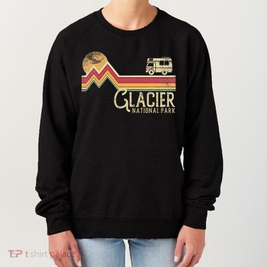 Glacier National Park Retro Style Mountain Vintage Montana Women's Sweatshirt