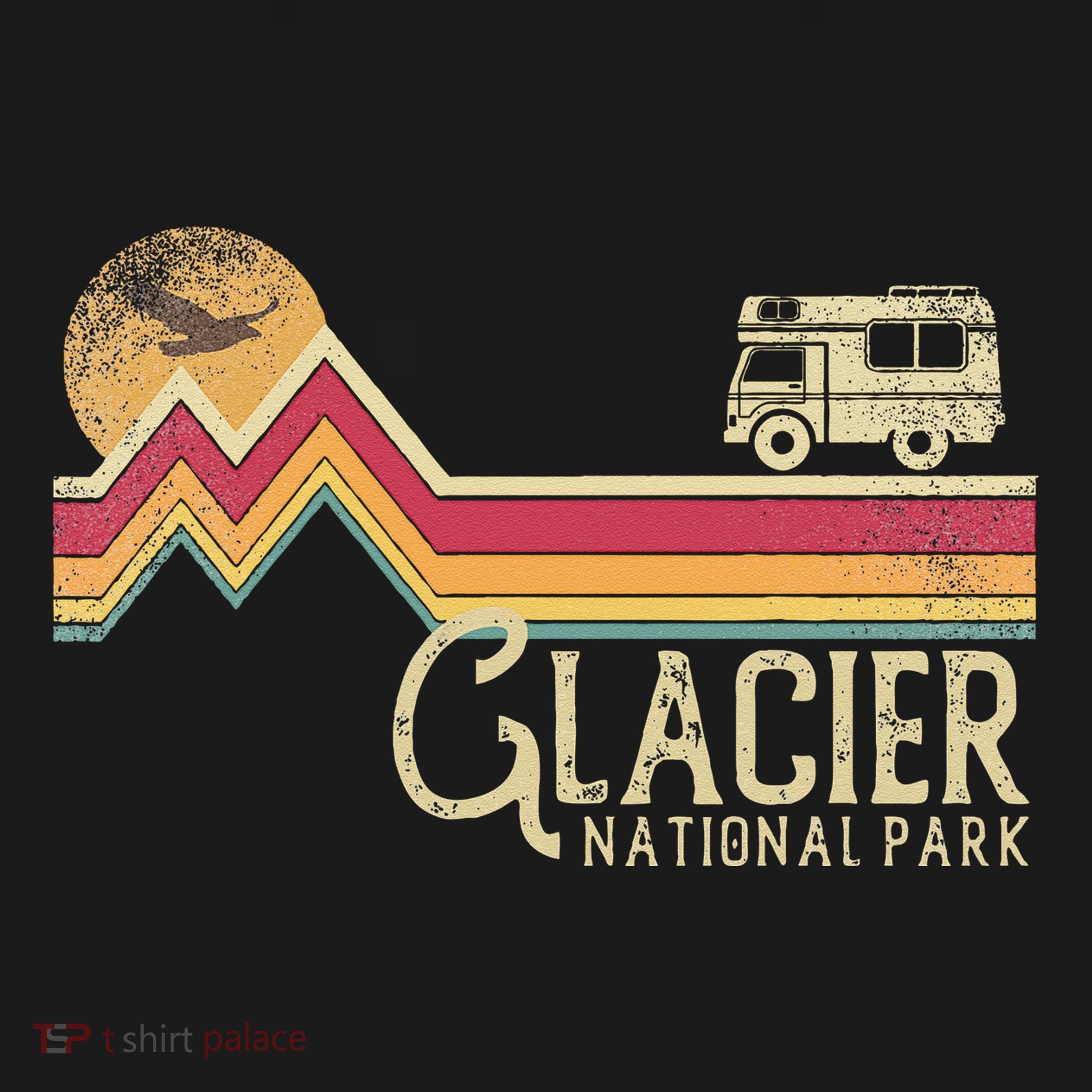 Glacier National Park Retro Style Mountain Vintage Montana Hoodie
