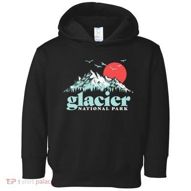 Glacier National Park Vintage 80s Mountains Cute Gift Toddler Hoodie