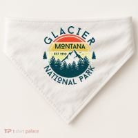 Glacier National Park Montana Hiking Nature Outdoors USA-Made Doggie Bandana thumb 0