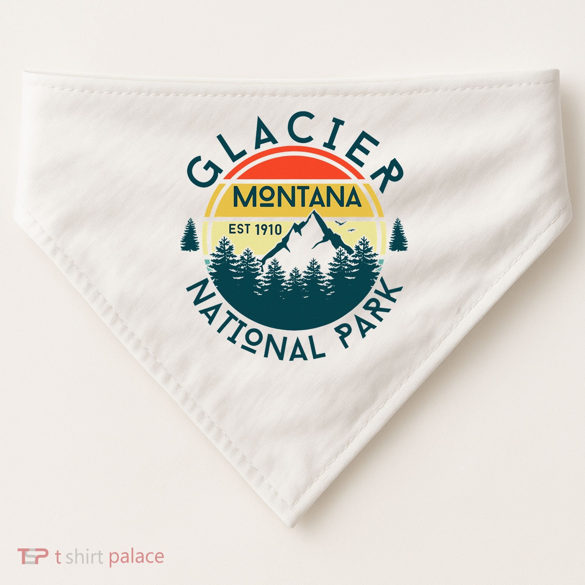 Glacier National Park Montana Hiking Nature Outdoors USA-Made Doggie Bandana