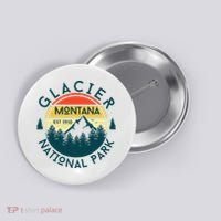 Glacier National Park Montana Hiking Nature Outdoors Button thumb 0