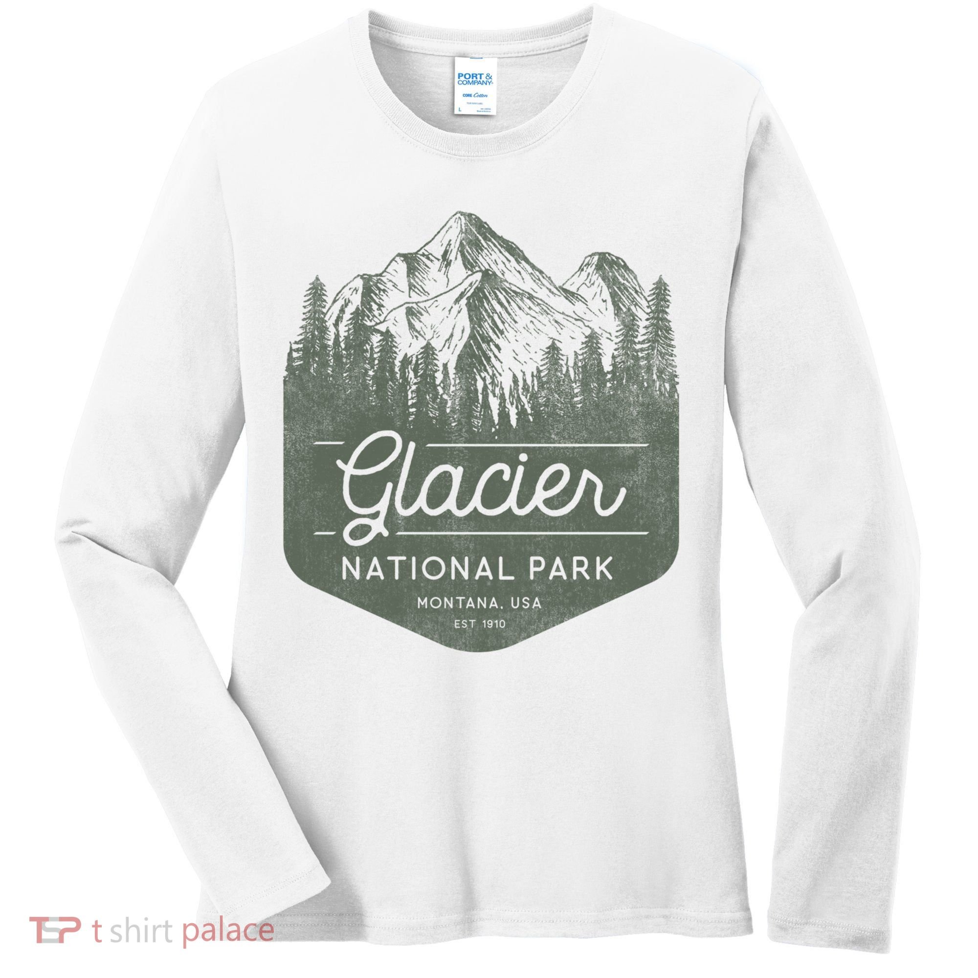 Glacier National Park Hoodie - Montana Vacation Women's Long Sleeve Shirt