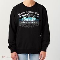 Glacier National Park Montana Moose Hiking Camping Souvenir Women's Sweatshirt thumb 0