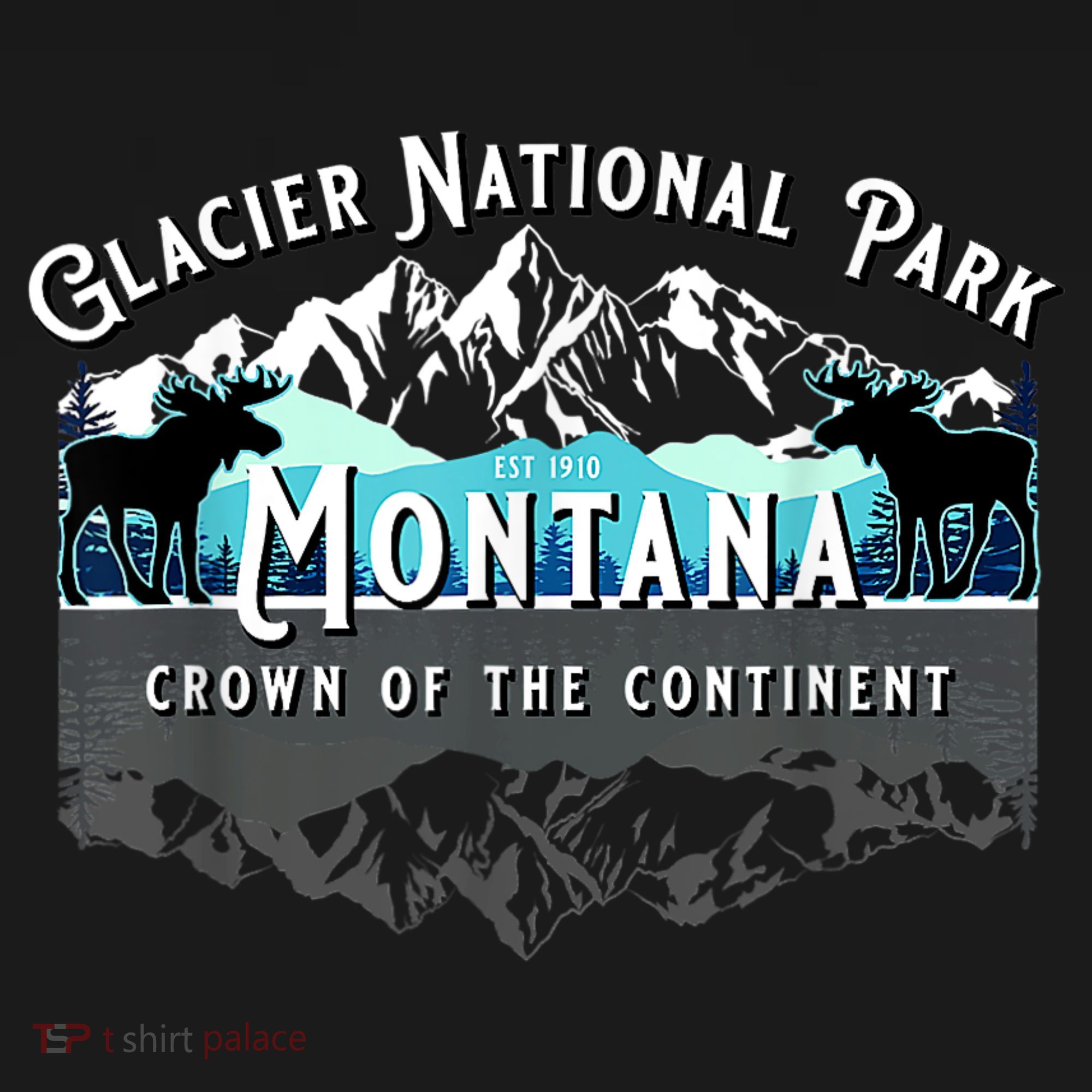 Glacier National Park Montana Moose Hiking Camping Souvenir Women's Hoodie