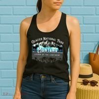 Glacier National Park Montana Moose Hiking Camping Souvenir Women's Tank Top thumb 2