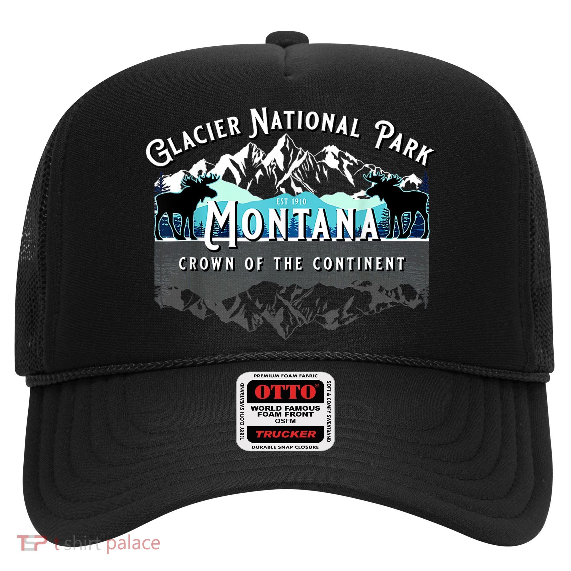 Glacier National Park Montana Moose Hiking Camping Souvenir Hat