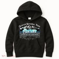 Glacier National Park Montana Moose Hiking Camping Souvenir Kids Hoodie thumb 0
