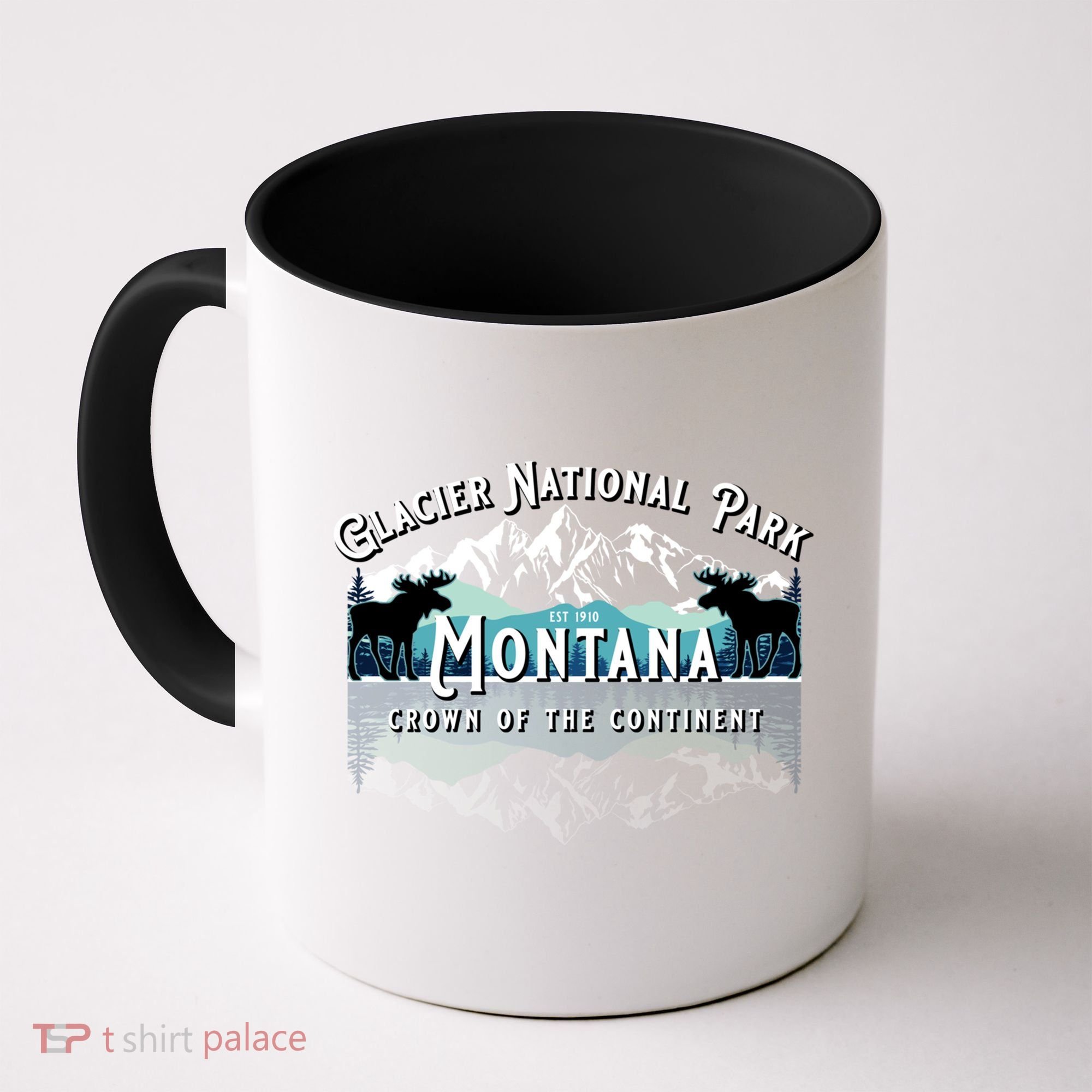 Glacier National Park Montana Hiking Moose Camping Souvenir Gift Coffee Mug