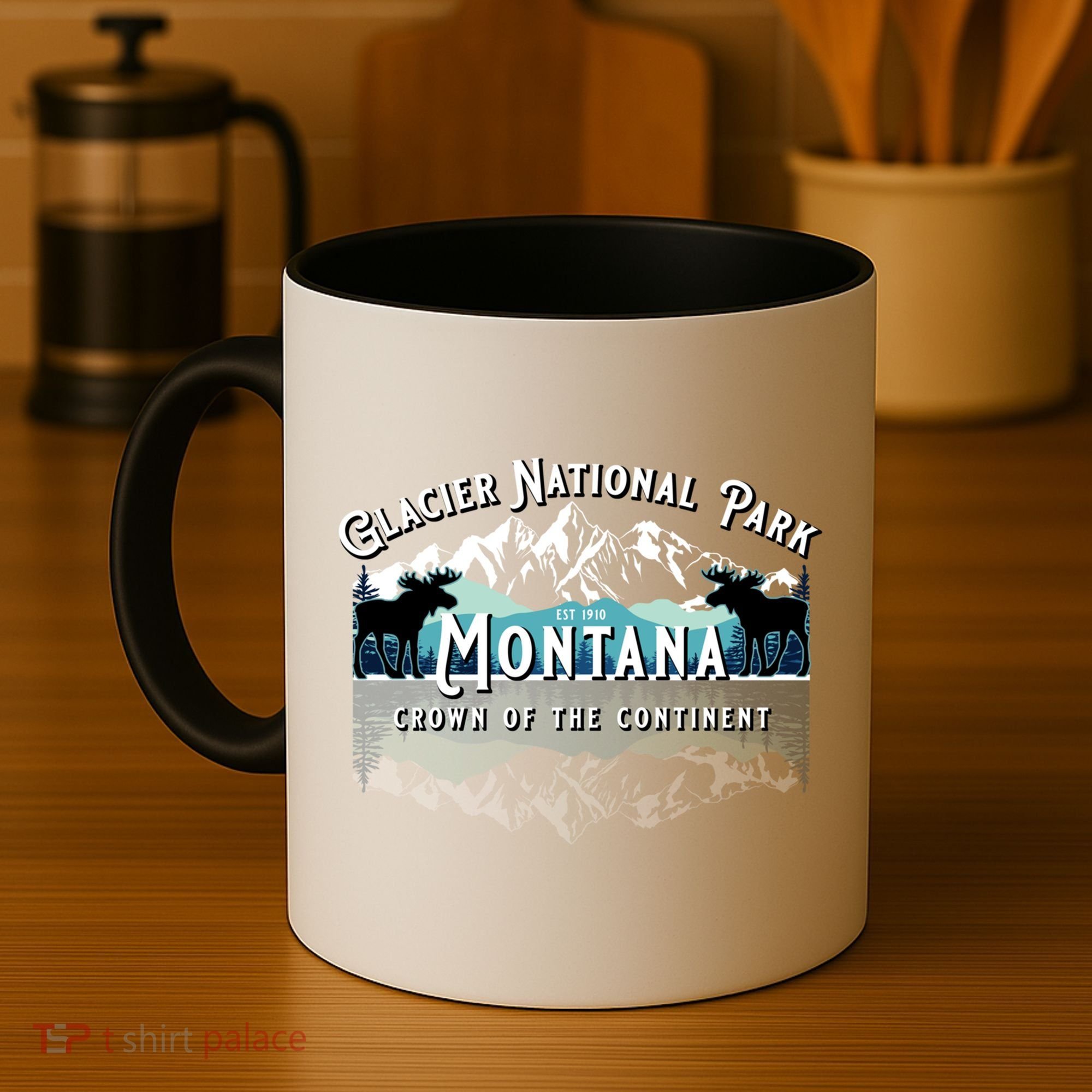 Glacier National Park Montana Hiking Moose Camping Souvenir Gift Coffee Mug