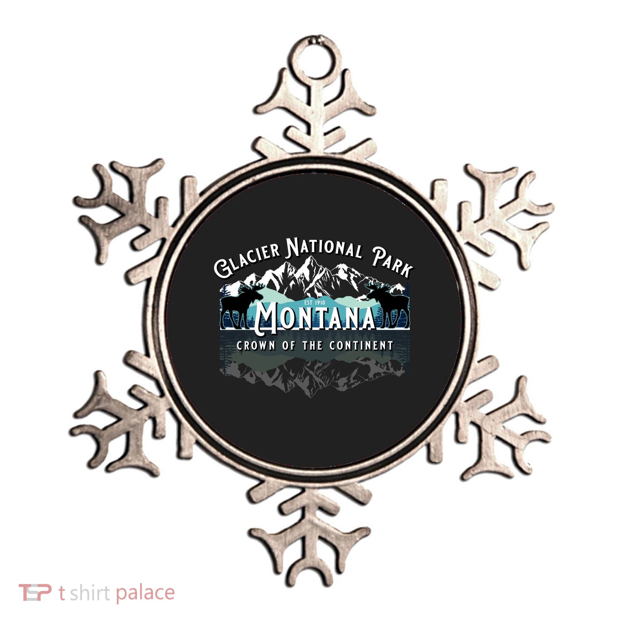 Glacier National Park Montana Hiking Moose Camping Souvenir Gift Ornament