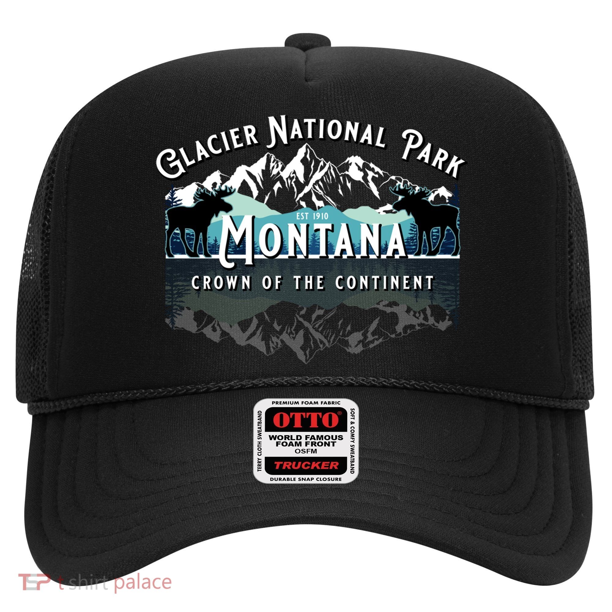 Glacier National Park Montana Hiking Moose Camping Souvenir Gift Hat
