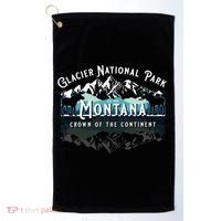 Glacier National Park Montana Hiking Moose Camping Souvenir Gift Golf Towel thumb 0