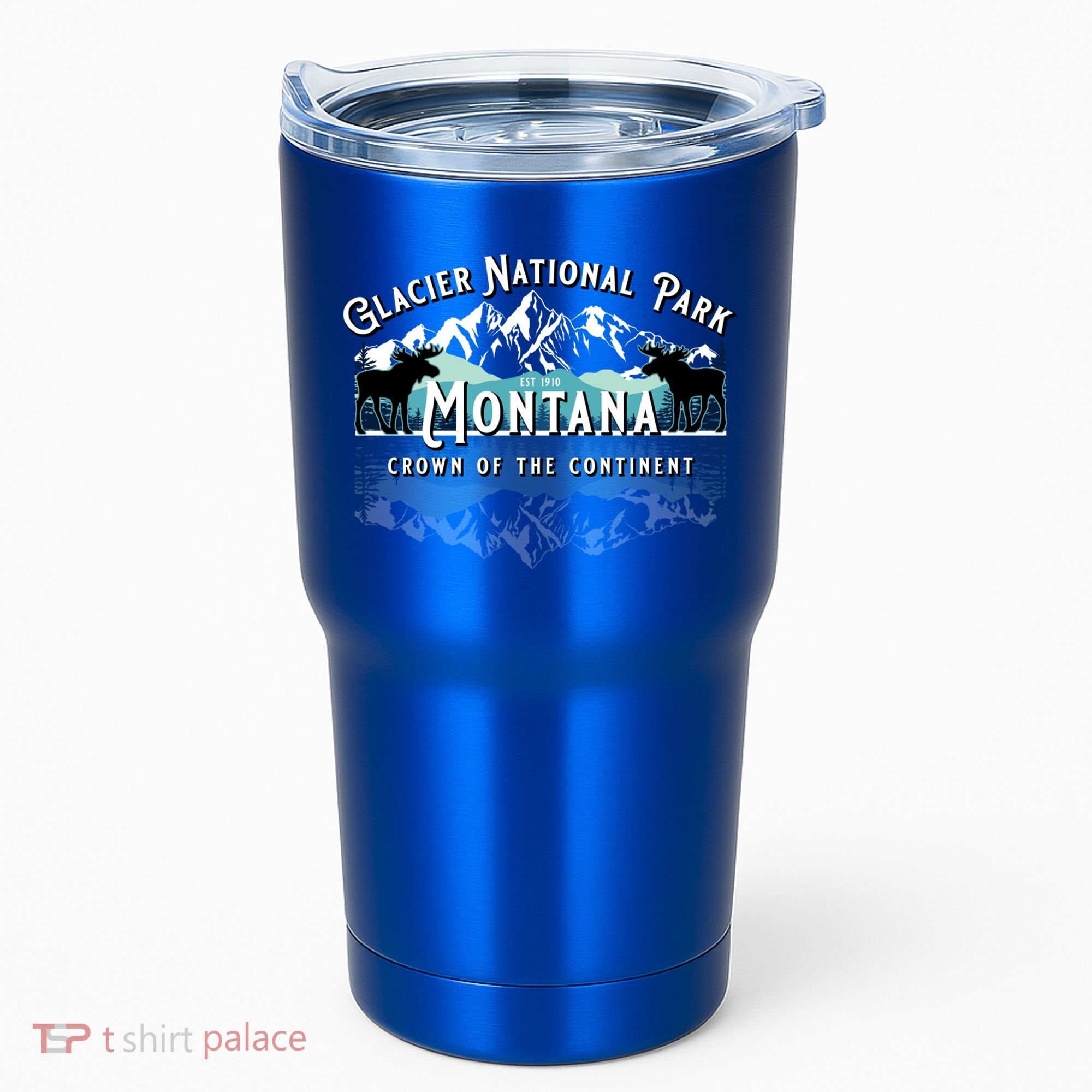 Glacier National Park Montana Hiking Moose Camping Souvenir Gift Tumbler