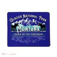 Glacier National Park Montana Hiking Moose Camping Souvenir Gift Mousepad thumb 0