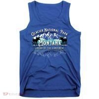 Glacier National Park Montana Hiking Moose Camping Souvenir Gift Tank Top thumb 0