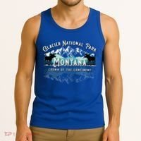 Glacier National Park Montana Hiking Moose Camping Souvenir Gift Tank Top thumb 3