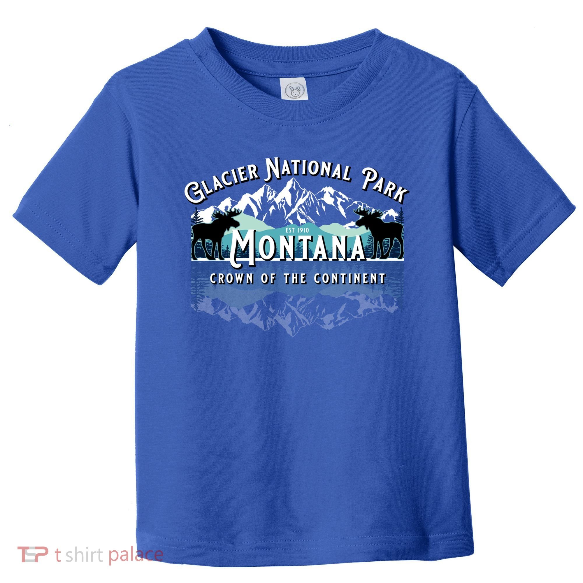 Glacier National Park Montana Hiking Moose Camping Souvenir Gift Toddler T-Shirt