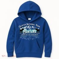 Glacier National Park Montana Hiking Moose Camping Souvenir Gift Kids Hoodie thumb 0