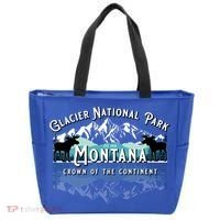 Glacier National Park Montana Hiking Moose Camping Souvenir Gift Tote Bag thumb 0