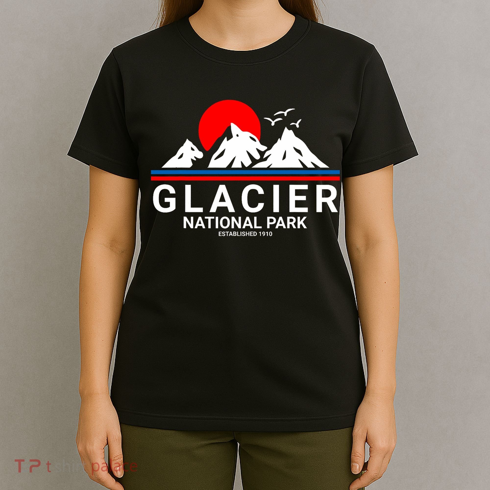 Glacier National Park Vintage Souvenir Hiking T-Shirt