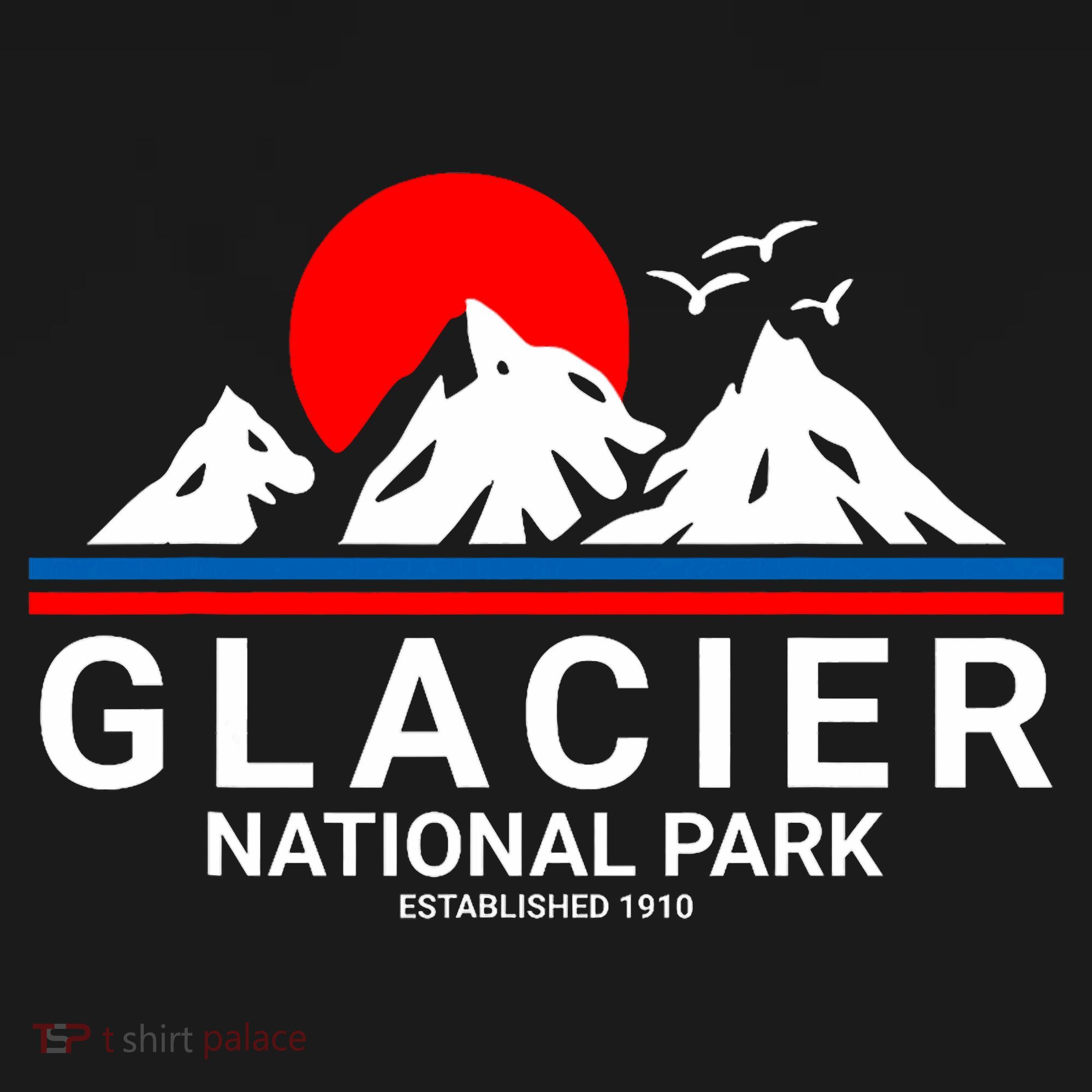Glacier National Park Vintage Souvenir Hiking T-Shirt