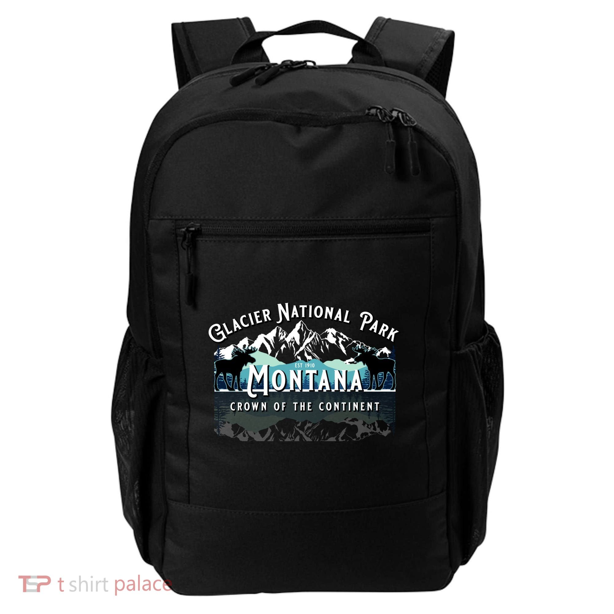 Glacier National Park Montana Hiking Camping Moose Souvenir Meaningful Gift Backpack