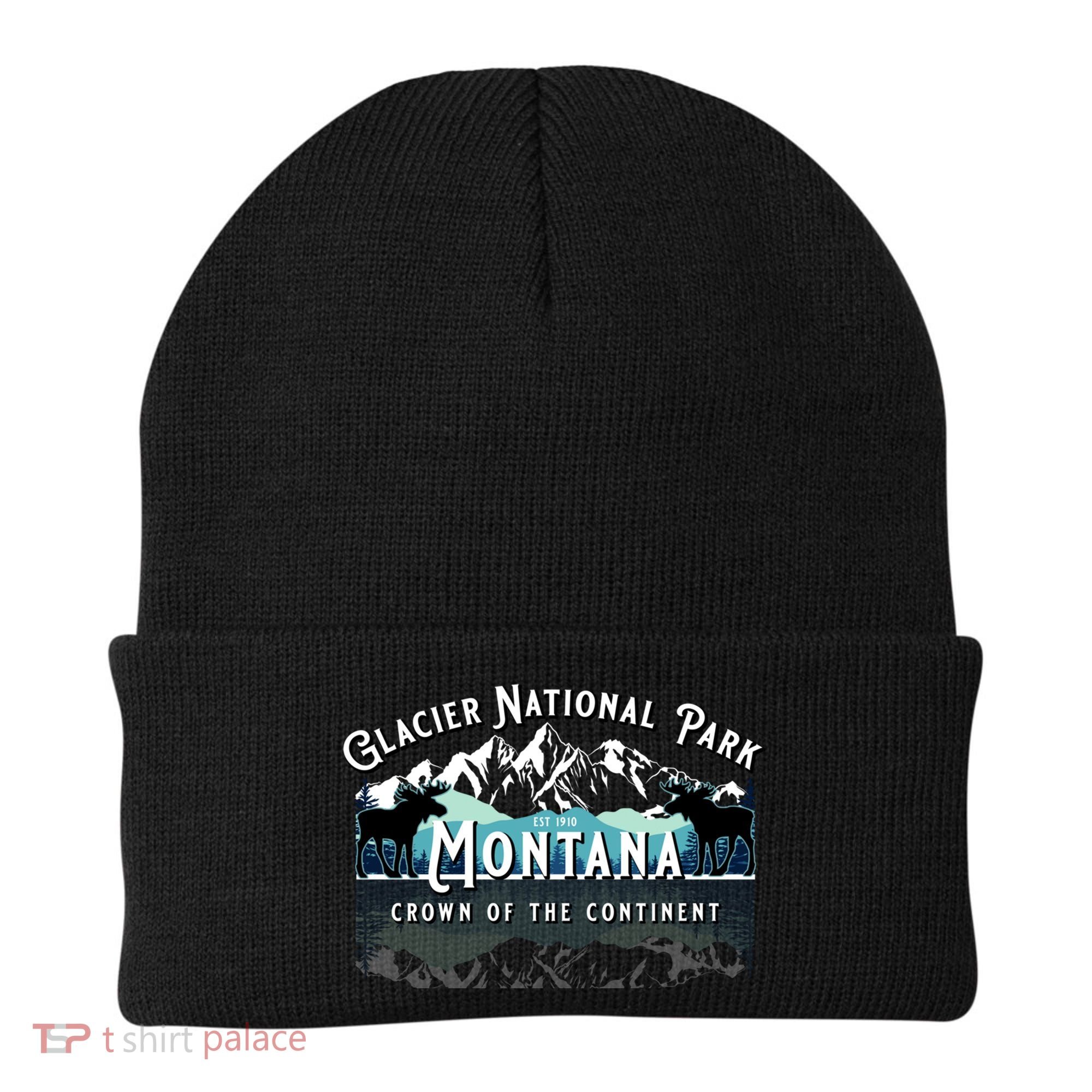 Glacier National Park Montana Hiking Camping Moose Souvenir Meaningful Gift Beanie