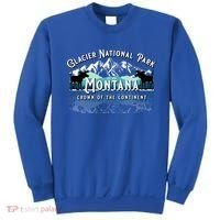 Glacier National Park Montana Hiking Camping Moose Souvenir Meaningful Gift Sweatshirt thumb 0
