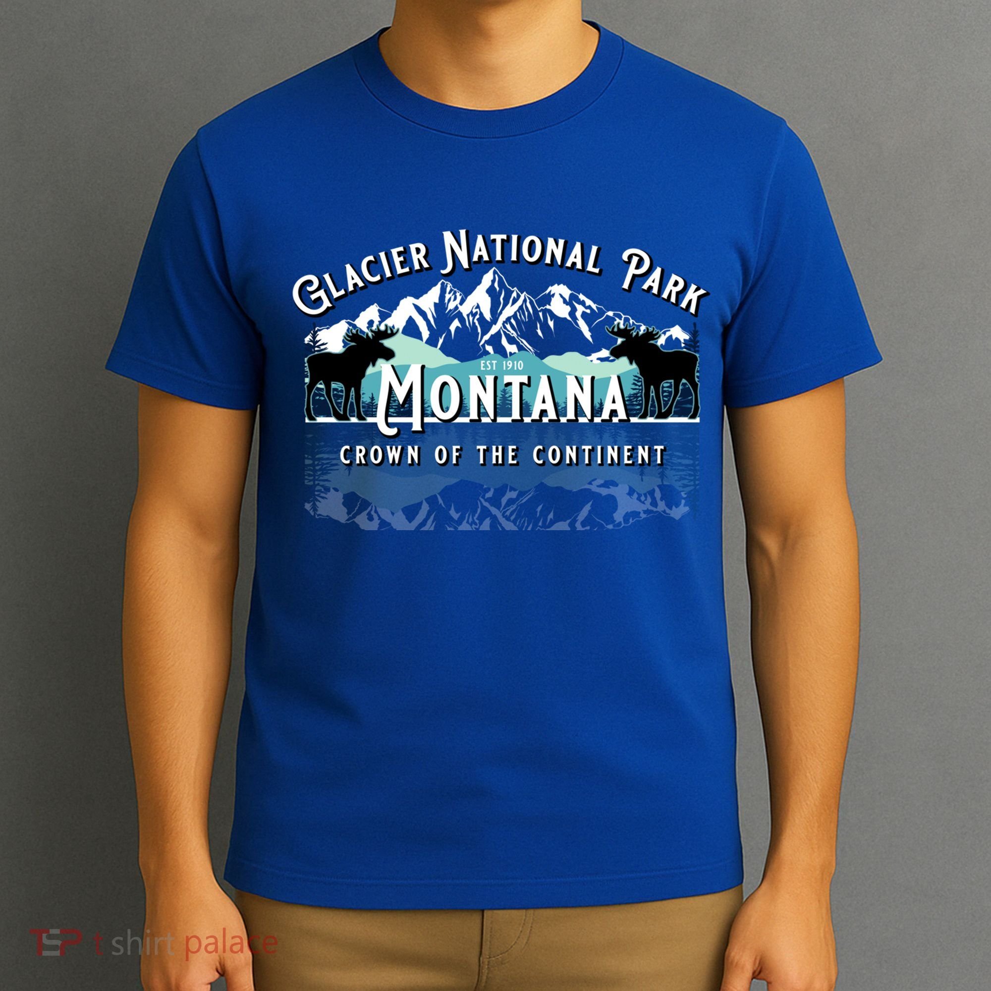 Glacier National Park Montana Hiking Camping Moose Souvenir Meaningful Gift T-Shirt