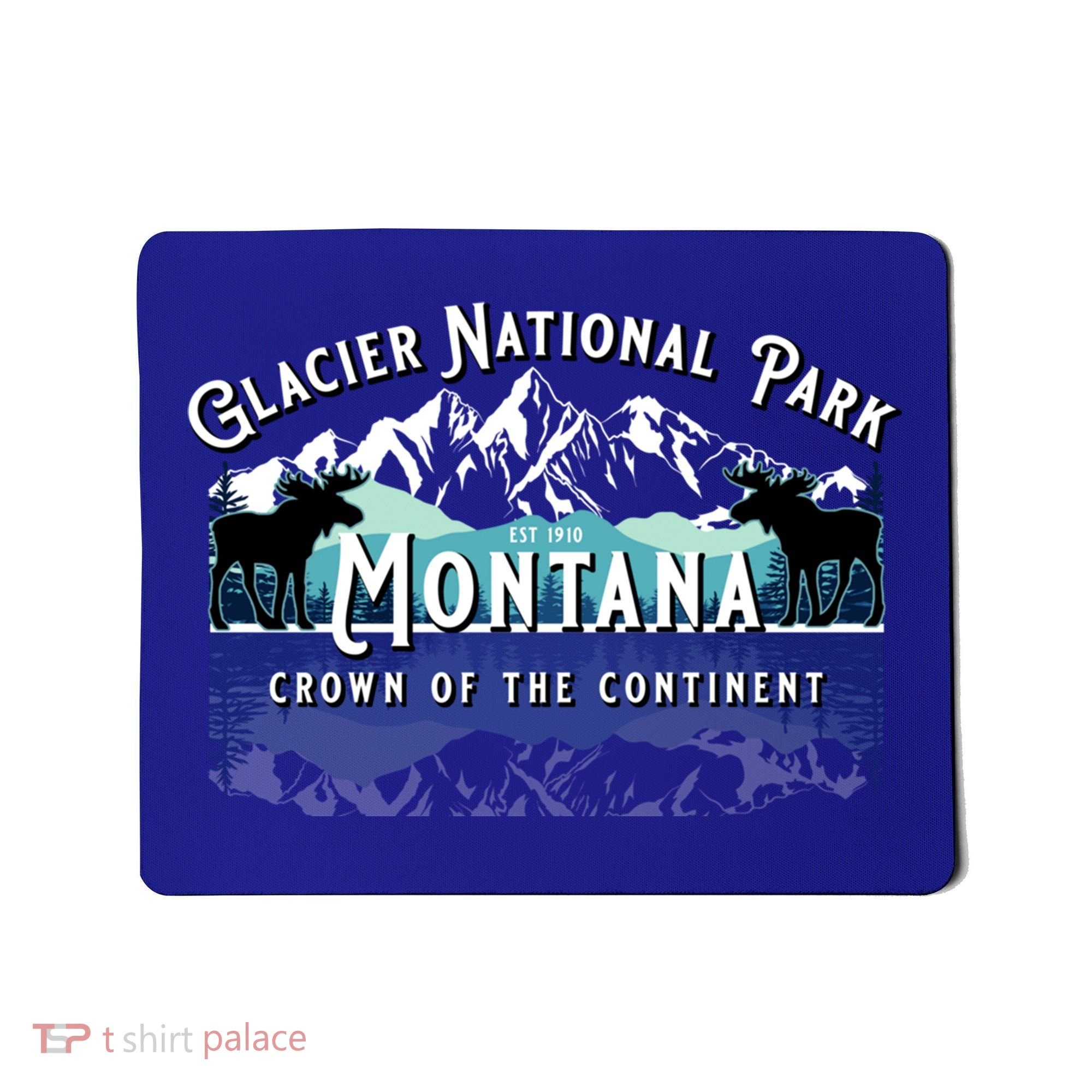 Glacier National Park Montana Hiking Camping Moose Souvenir Meaningful Gift Mousepad