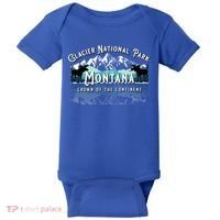 Glacier National Park Montana Hiking Camping Moose Souvenir Meaningful Gift Baby Bodysuit thumb 0