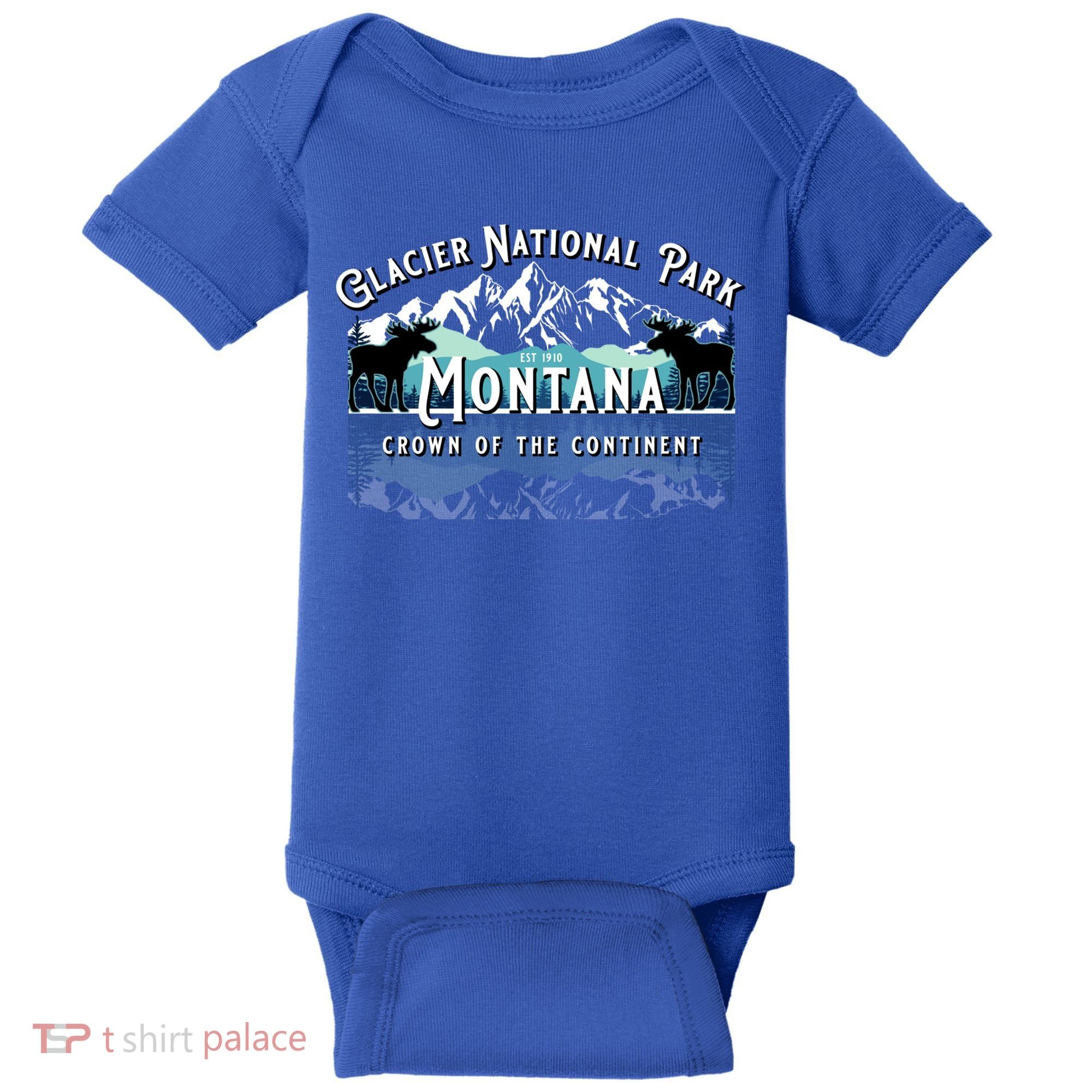 Glacier National Park Montana Hiking Camping Moose Souvenir Meaningful Gift Baby Bodysuit
