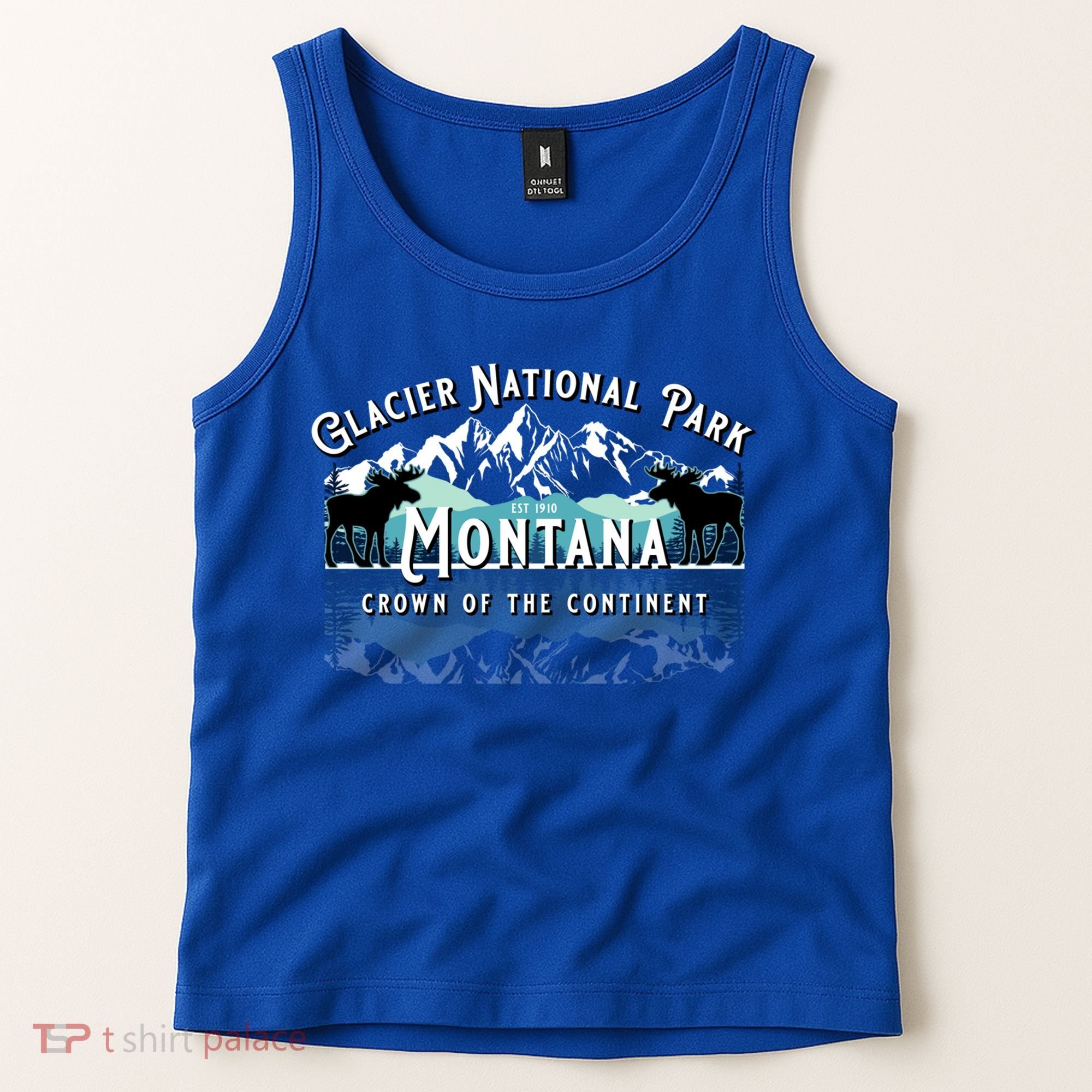 Glacier National Park Montana Hiking Camping Moose Souvenir Meaningful Gift Tank Top