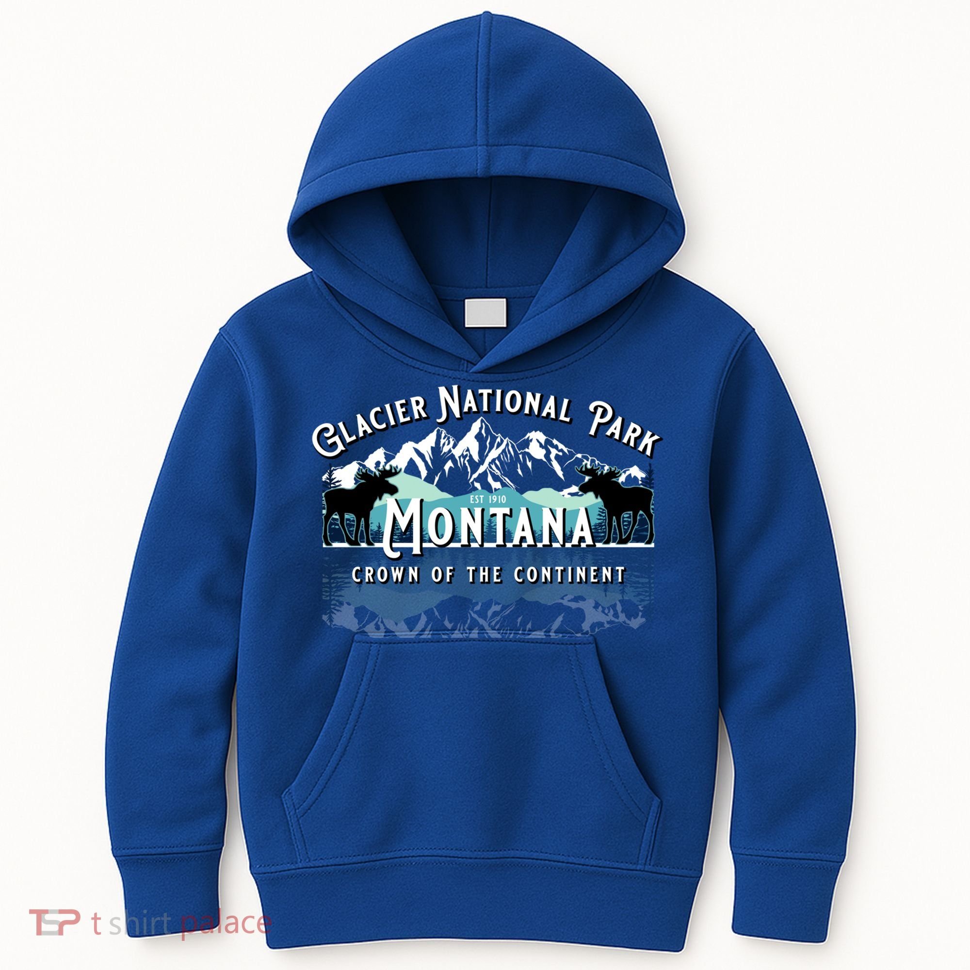 Glacier National Park Montana Hiking Camping Moose Souvenir Meaningful Gift Kids Hoodie