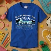 Glacier National Park Montana Hiking Camping Moose Souvenir Meaningful Gift Kids T-Shirt thumb 3