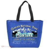 Glacier National Park Montana Hiking Camping Moose Souvenir Meaningful Gift Tote Bag thumb 0
