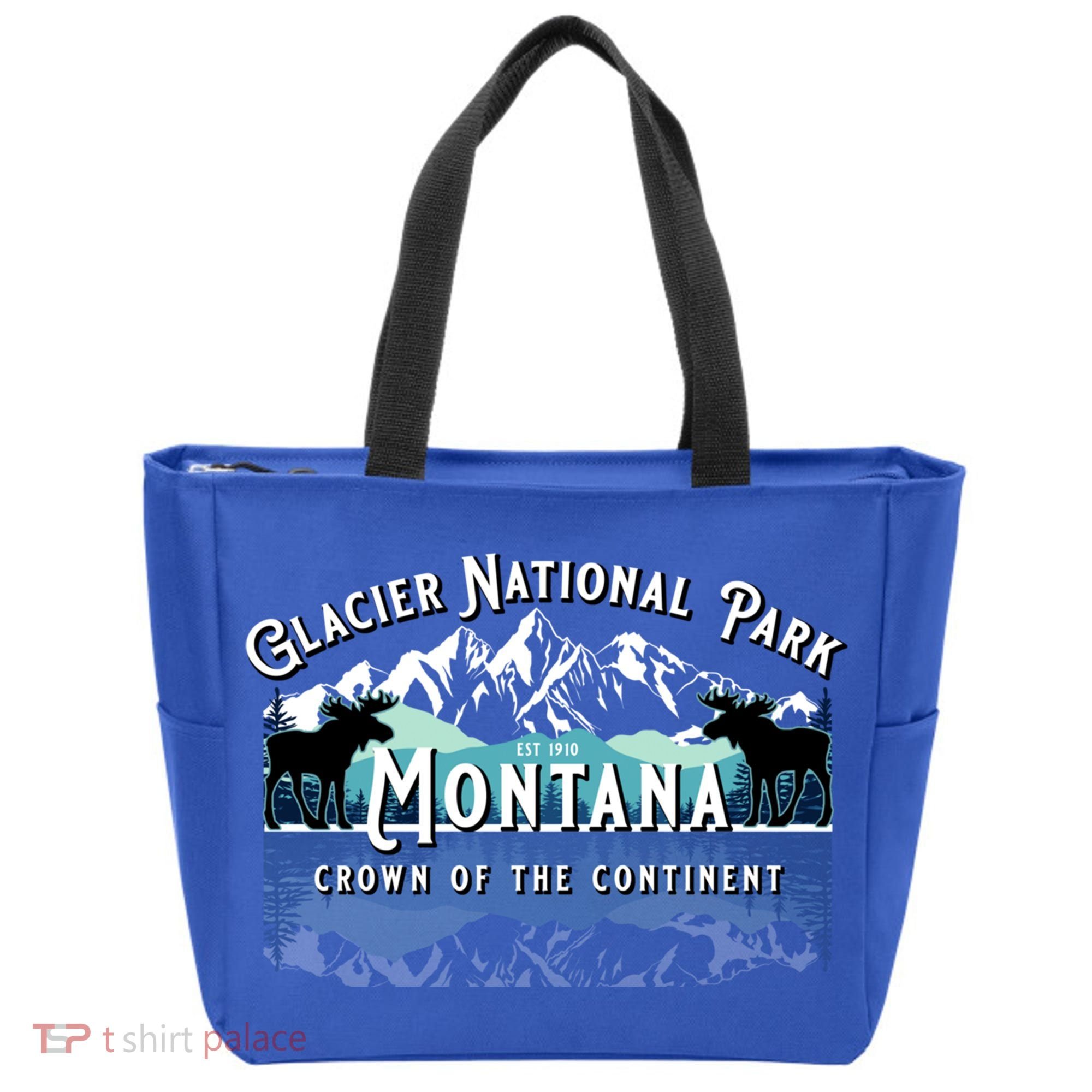 Glacier National Park Montana Hiking Camping Moose Souvenir Meaningful Gift Tote Bag