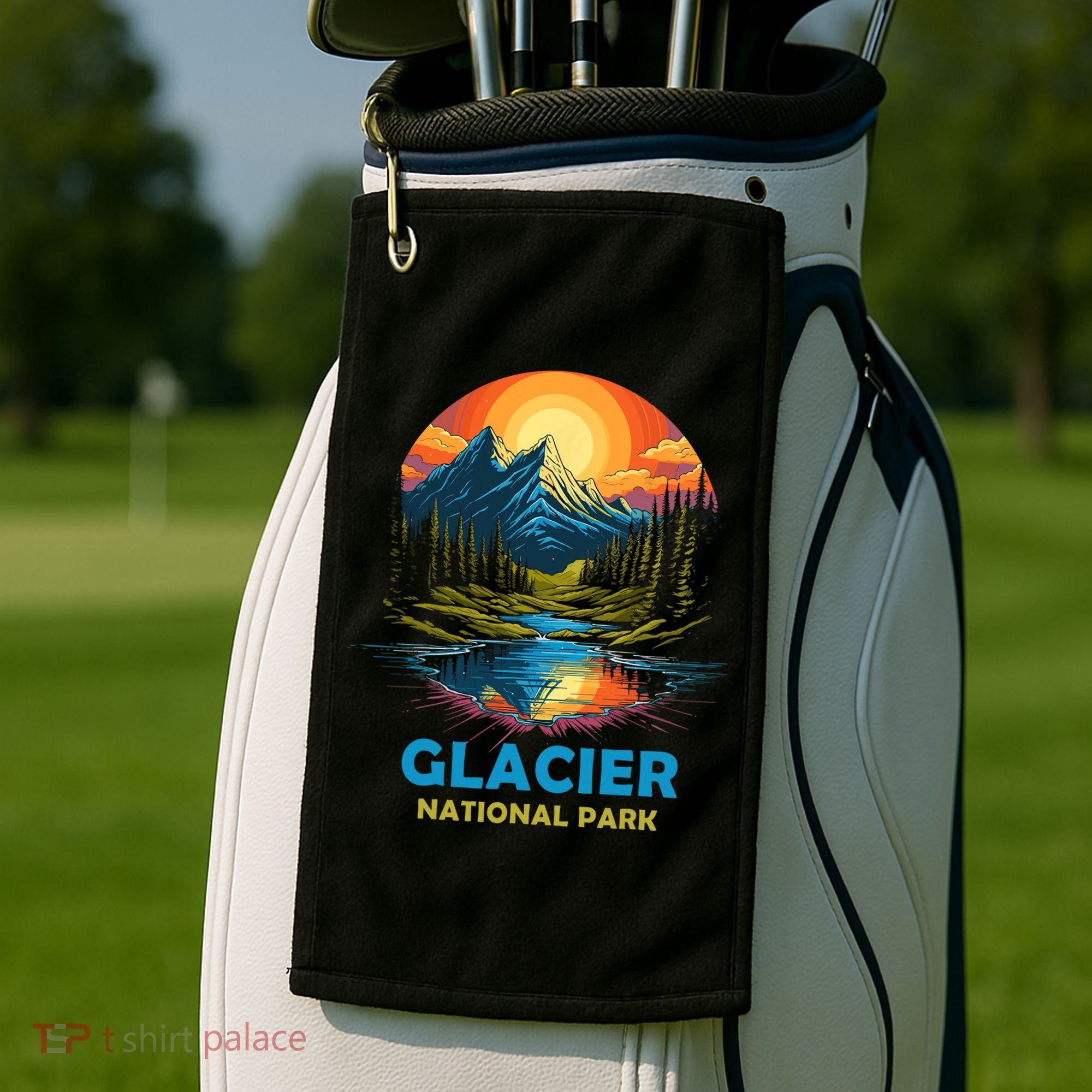 Glacier National Park Montana Mountains Trip Golf Towel